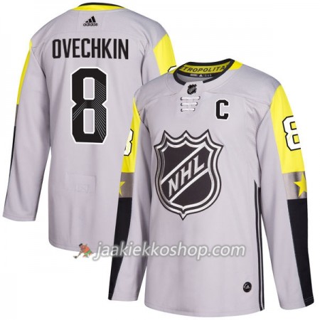 Miehille NHL Washington Capitals Pelipaita Alexander Ovechkin 8 2018 NHL All-Star Metro Division Adidas Harmaa Authentic